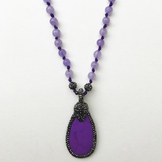 COLLAR PIEDRA MORADA CON...